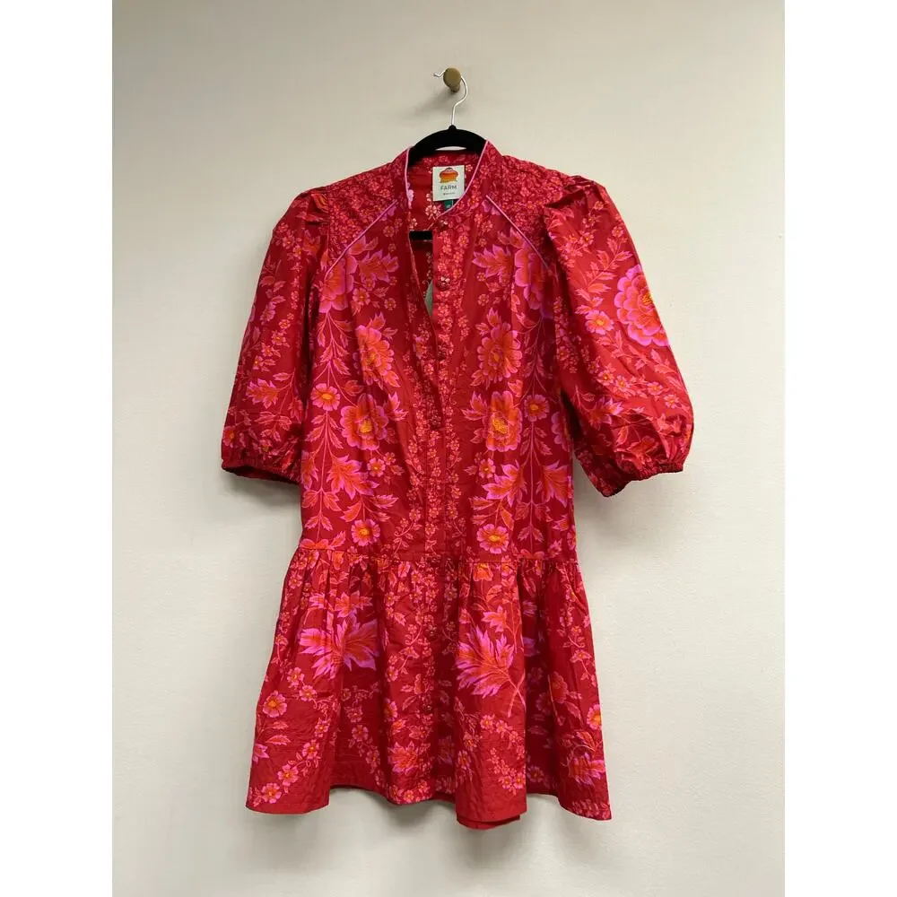 FARM RIO Olivia Red Mini Dress NWT L Retail $198 Tuckernuck - Picture 4 of 5
